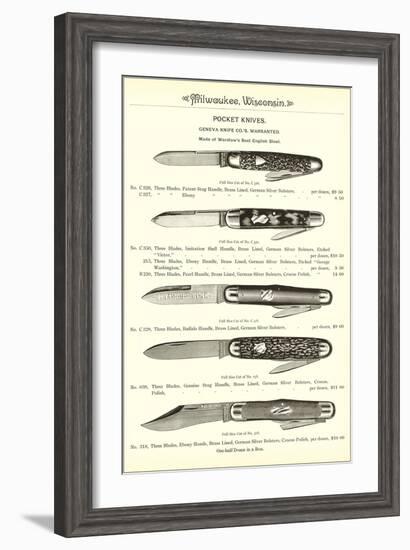 Advertisement for Pocket Knives-null-Framed Art Print