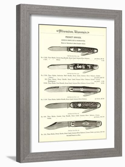 Advertisement for Pocket Knives-null-Framed Art Print