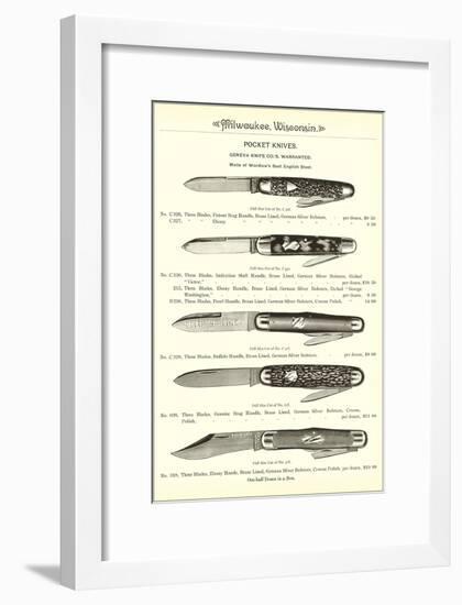 Advertisement for Pocket Knives-null-Framed Art Print