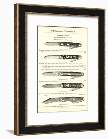 Advertisement for Pocket Knives-null-Framed Art Print