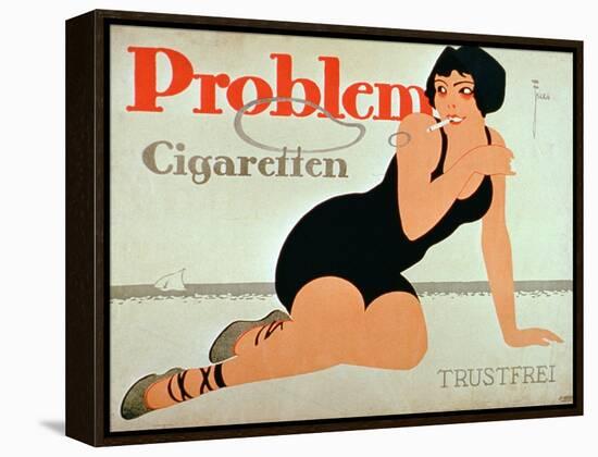 Advertisement for 'Problem Cigarettes'-null-Framed Premier Image Canvas