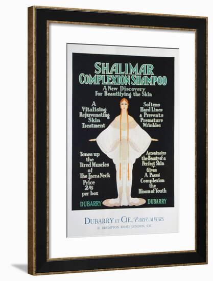 Advertisement for Shalimar Complexion Shampoo by Dubarry, 1930-null-Framed Giclee Print