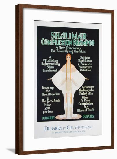 Advertisement for Shalimar Complexion Shampoo by Dubarry, 1930-null-Framed Giclee Print