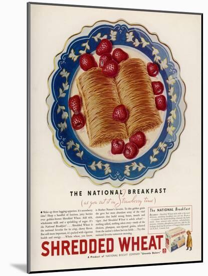 Advertisement for Shredded Wheat Promoting It as the National Breakfast-null-Mounted Art Print