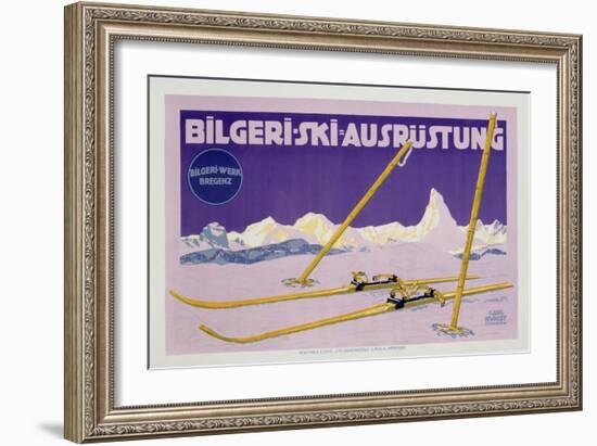 Advertisement for Skiing in Austria, C.1912 (Colour Litho)-Carl Kunst-Framed Giclee Print