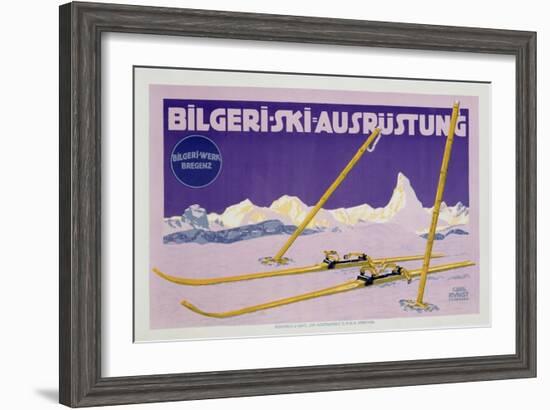 Advertisement for Skiing in Austria, C.1912 (Colour Litho)-Carl Kunst-Framed Giclee Print