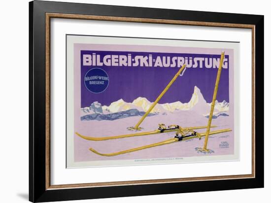 Advertisement for Skiing in Austria, C.1912 (Colour Litho)-Carl Kunst-Framed Giclee Print