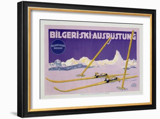 Advertisement for Skiing in Austria, C.1912 (Colour Litho)-Carl Kunst-Framed Giclee Print