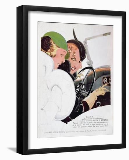 Advertisement for Solex Carburettors, from 'Vogue' Magazine, January, 1932-René Vincent-Framed Giclee Print