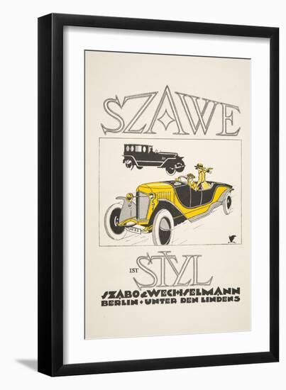 Advertisement for Szawe (Szabo & Wechselmann), from Styl, Pub.1922 (Pochoir Print)-German School-Framed Giclee Print