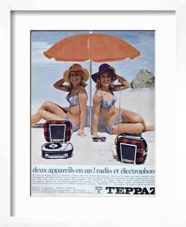 Advertisement for 'Teppaz' Combined Record Players and Radios from 'Elle'  Magazine' Giclee Print | Art.com
