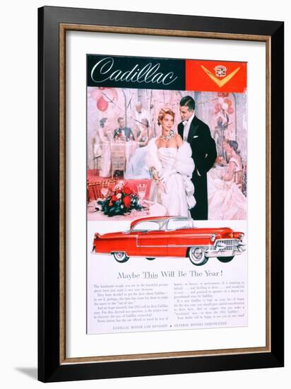 Advertisement for the 1955 Cadillac Car-null-Framed Giclee Print