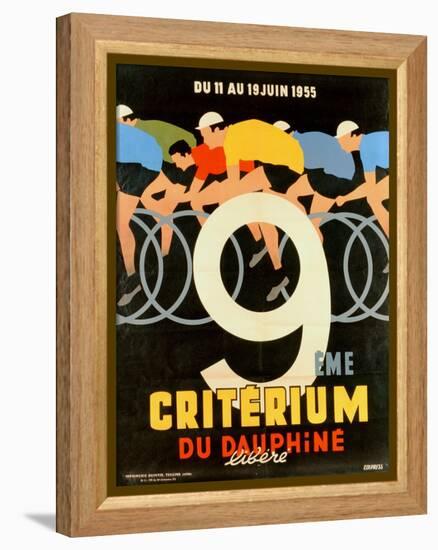 Advertisement for the 9th 'Criterium Du Dauphine Libere' Cycling Race of 1955-null-Framed Premier Image Canvas