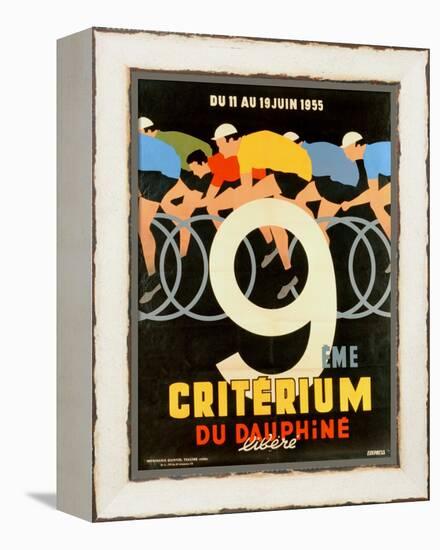 Advertisement for the 9th 'Criterium Du Dauphine Libere' Cycling Race of 1955-null-Framed Premier Image Canvas