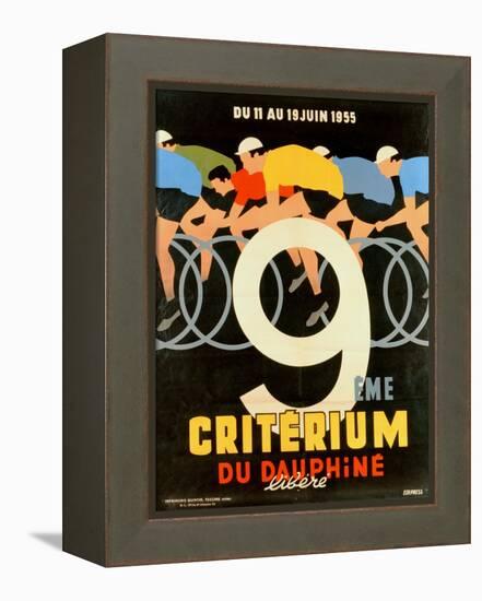 Advertisement for the 9th 'Criterium Du Dauphine Libere' Cycling Race of 1955-null-Framed Premier Image Canvas