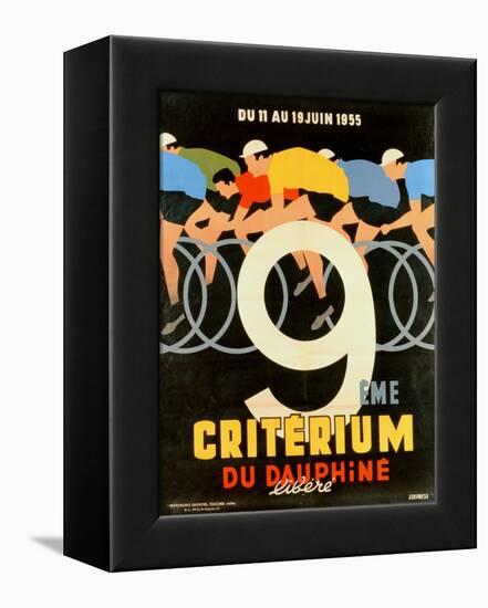 Advertisement for the 9th 'Criterium Du Dauphine Libere' Cycling Race of 1955-null-Framed Premier Image Canvas