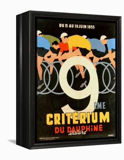 Advertisement for the 9th 'Criterium Du Dauphine Libere' Cycling Race of 1955-null-Framed Premier Image Canvas