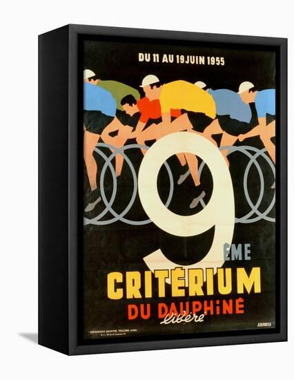 Advertisement for the 9th 'Criterium Du Dauphine Libere' Cycling Race of 1955-null-Framed Premier Image Canvas