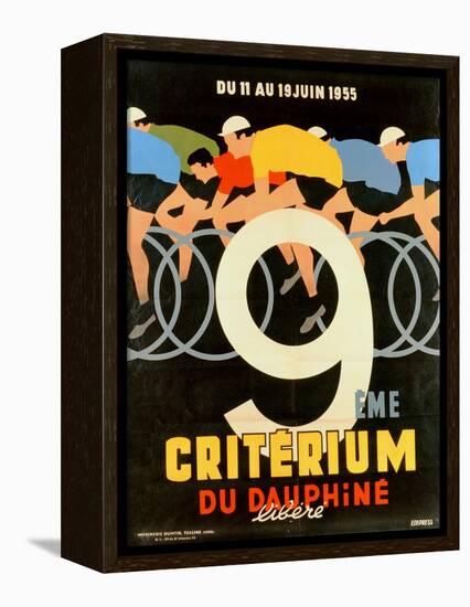 Advertisement for the 9th 'Criterium Du Dauphine Libere' Cycling Race of 1955-null-Framed Premier Image Canvas