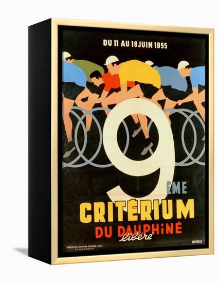 Advertisement for the 9th 'Criterium Du Dauphine Libere' Cycling Race of 1955-null-Framed Premier Image Canvas