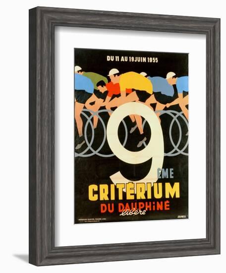 Advertisement for the 9th 'Criterium Du Dauphine Libere' Cycling Race of 1955--Framed Giclee Print