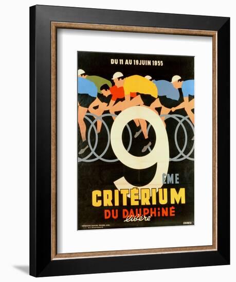 Advertisement for the 9th 'Criterium Du Dauphine Libere' Cycling Race of 1955--Framed Giclee Print
