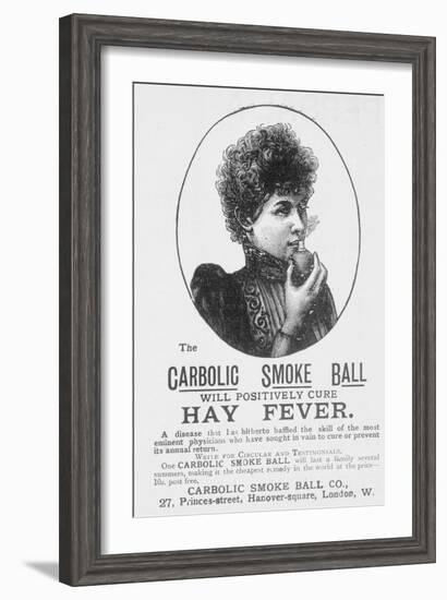 Advertisement for the Carbolic Smoke Ball, a Cure for Hay Fever (Print)-English-Framed Giclee Print