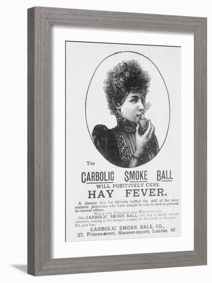 Advertisement for the Carbolic Smoke Ball, a Cure for Hay Fever (Print)-English-Framed Giclee Print