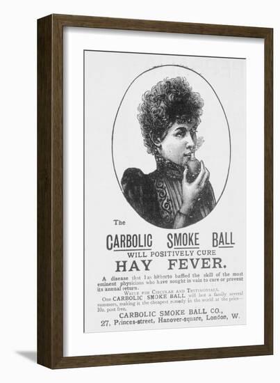 Advertisement for the Carbolic Smoke Ball, a Cure for Hay Fever (Print)-English-Framed Giclee Print