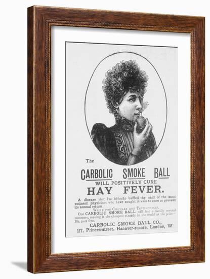 Advertisement for the Carbolic Smoke Ball, a Cure for Hay Fever (Print)-English-Framed Giclee Print