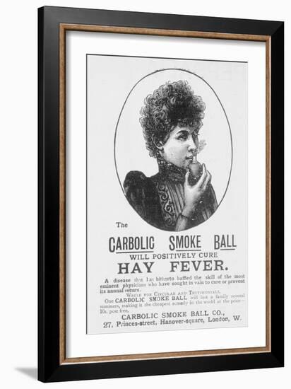 Advertisement for the Carbolic Smoke Ball, a Cure for Hay Fever (Print)-English-Framed Giclee Print