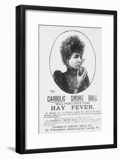 Advertisement for the Carbolic Smoke Ball, a Cure for Hay Fever (Print)-English-Framed Giclee Print