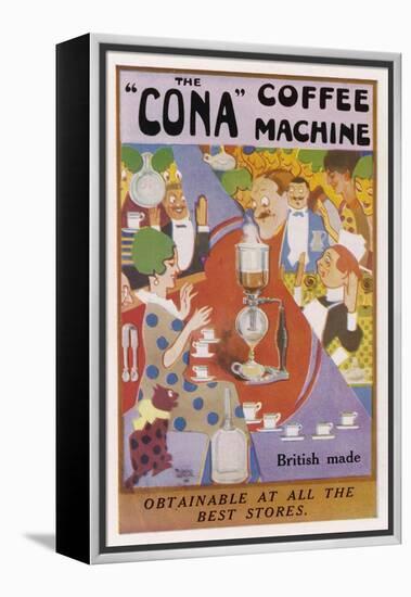 Advertisement for the Cona Coffee Machine-null-Framed Stretched Canvas