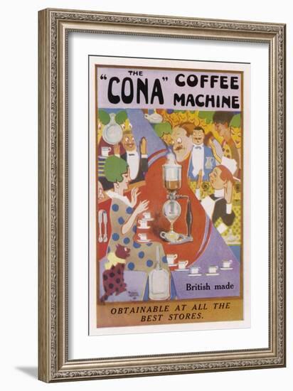 Advertisement for the Cona Coffee Machine-null-Framed Art Print