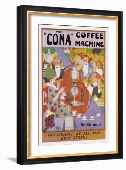 Advertisement for the Cona Coffee Machine-null-Framed Art Print