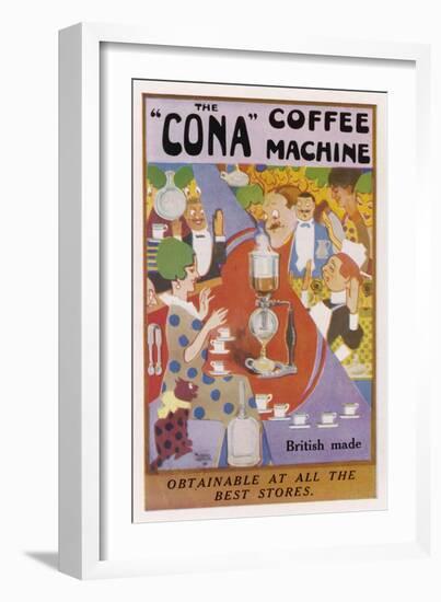 Advertisement for the Cona Coffee Machine-null-Framed Premium Giclee Print