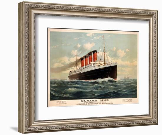 Advertisement for the Cunard Line, C.1908 (Colour Litho)-Fred Pansing-Framed Giclee Print