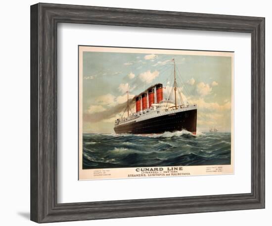 Advertisement for the Cunard Line, C.1908 (Colour Litho)-Fred Pansing-Framed Giclee Print