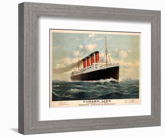 Advertisement for the Cunard Line, C.1908 (Colour Litho)-Fred Pansing-Framed Giclee Print