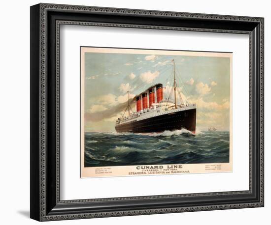 Advertisement for the Cunard Line, C.1908 (Colour Litho)-Fred Pansing-Framed Giclee Print