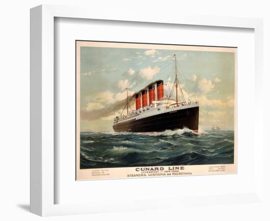 Advertisement for the Cunard Line, C.1908 (Colour Litho)-Fred Pansing-Framed Premium Giclee Print