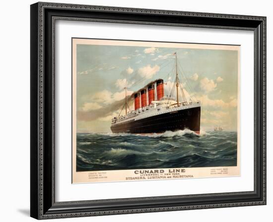 Advertisement for the Cunard Line, C.1908 (Colour Litho)-Fred Pansing-Framed Giclee Print