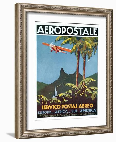 Advertisement for the French Airmail Service, 1929-null-Framed Giclee Print