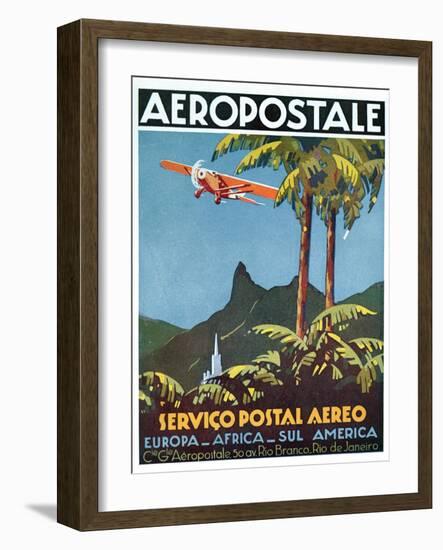 Advertisement for the French Airmail Service, 1929-null-Framed Giclee Print