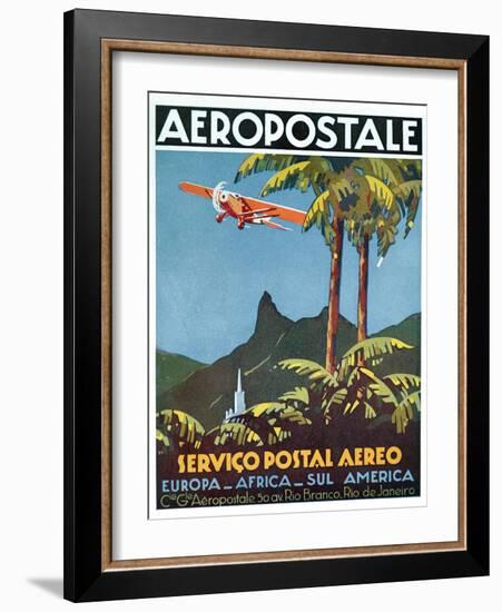 Advertisement for the French Airmail Service, 1929-null-Framed Giclee Print