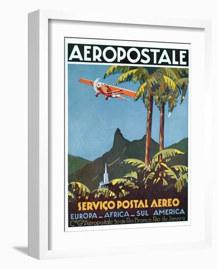 Advertisement for the French Airmail Service, 1929-null-Framed Giclee Print