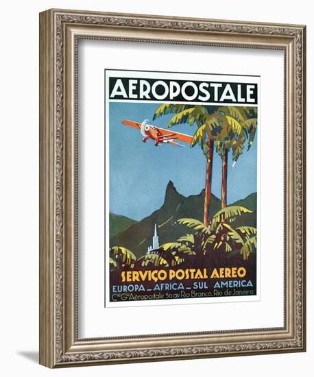Advertisement for the French Airmail Service, 1929-null-Framed Giclee Print