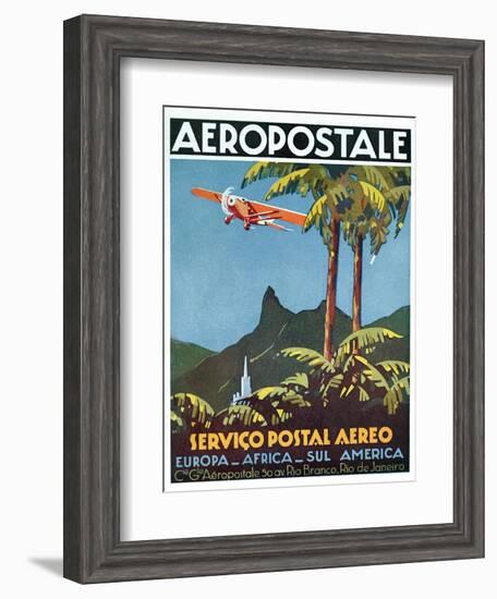 Advertisement for the French Airmail Service, 1929-null-Framed Giclee Print