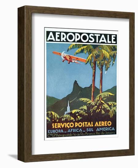 Advertisement for the French Airmail Service, 1929-null-Framed Giclee Print