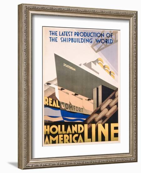 Advertisement for the Holland America Line, c.1932-Hoff-Framed Giclee Print